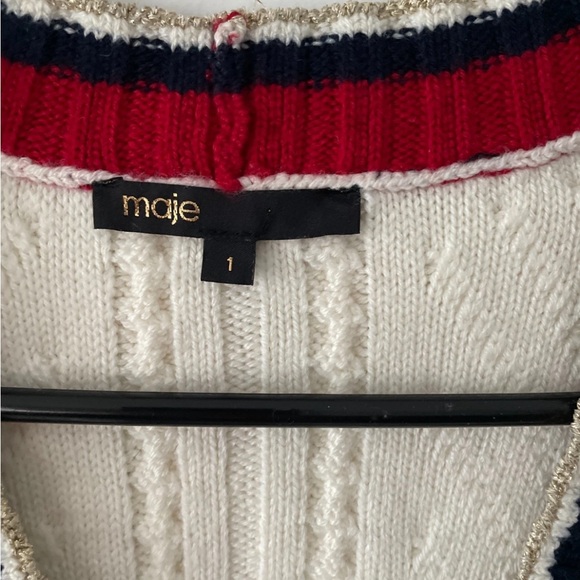 Maje Medhi Elegant Cable Knit Cardigan Sweater sz Small - Picture 4 of 6